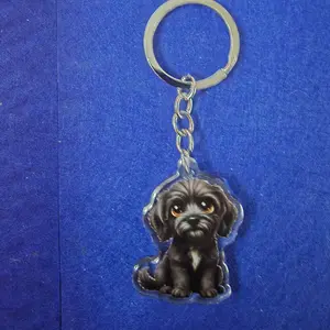 Goldendoodle Black Kawaii Style - Acrylic Keychain