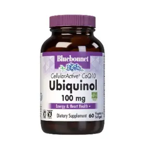 Bluebonnet Ccellular Active CoQ10 Ubiquinol Vegetarian Softgels, 100 mg, Maroon, 60 Count
