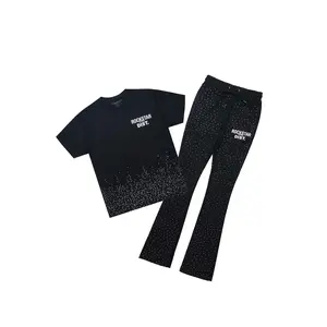 Alpine Black/Black Rhinestone T-Shirt/Stacked Track Set