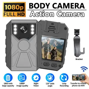 1080P WiFi Body Camera - Mini Wearable Security Camera Portable Camcorder with Night Vision & Real-Time Sync | 1800mAh Battery & TF Card Slot | Hands-Free Clip On Recorder for Child Safety, Travel Vloggers, Outdoor Adventures | Portable Evidence Recorder