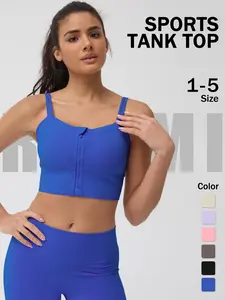 Women's High-Impact Zip Front Sports Bra Tank | No-Bounce, Supportive Workout Crop Top