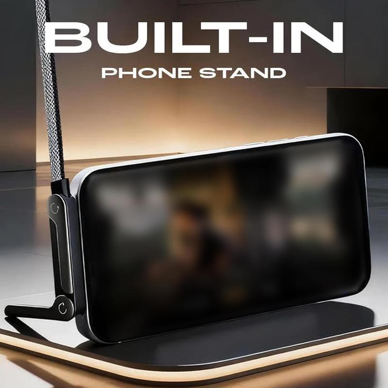 Invisible Holder Charger Cable with Stand 240W Super Fast Charging 2-in-1 Fast Charging Cord & Phone Stand for Gaming Office Car Travel Type-C Charging Cable Black Cellphone Electronic