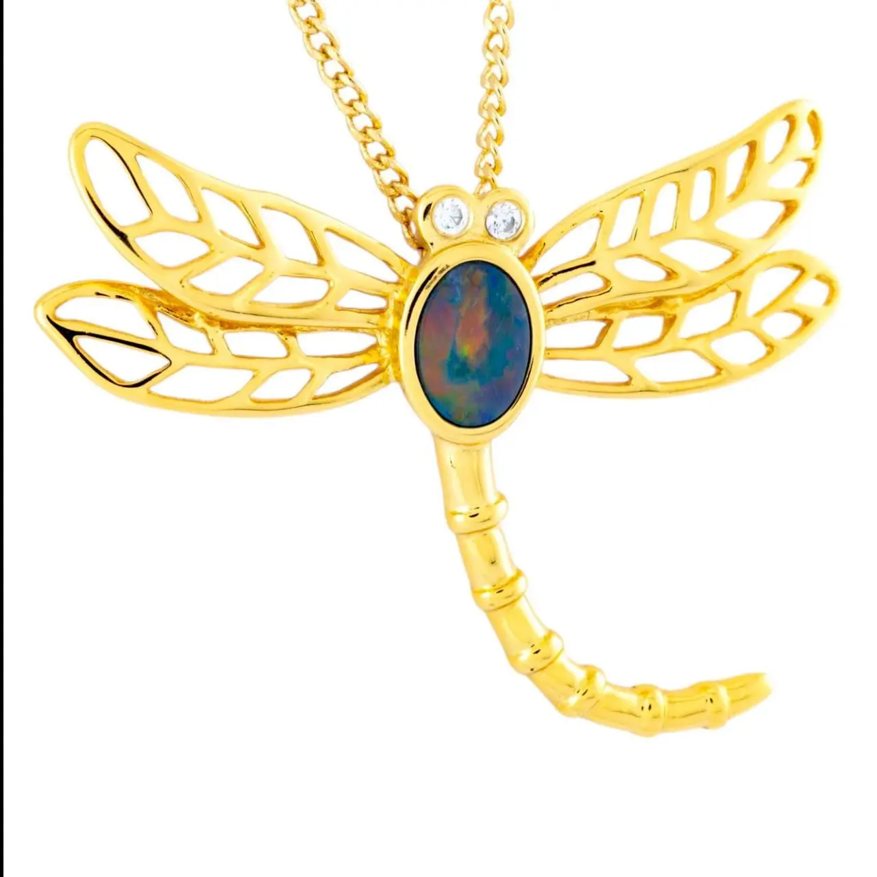 Eternal Spectrum Yellow Gold Plated Opal Pendant