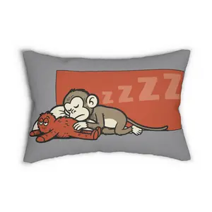 Sleeping Punch the Baby Monkey lumbar pillow