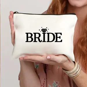 Wedding Makeup Bag for Groom and Bride, Makeup Organizer Pouch, Portable Cosmetic Organizer, Perfect for Bridesmaids and Groomsman, Wedding Gifts