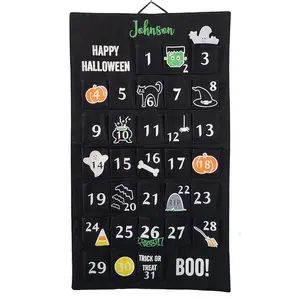 Halloween Countdown Calendar Canvas Wall Hanging