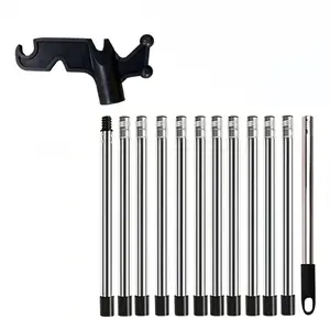 12-section extendable pole with hooks, suitable for hanging Christmas, Halloween, and Thanksgiving decorations at high places, as well as drying clothes. Lightweight and practical, a must-have for home use