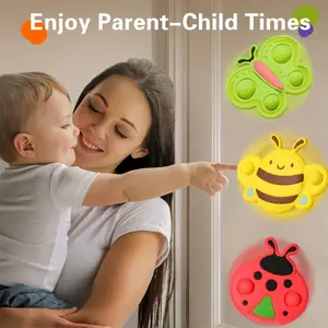 3pcs Interactive Insect Spinner Toys with Soft Spinning Motion - Ladybug, Bee, Butterfly & Ant Designs | Non-Toxic Sensory Play for 1-5 Years | Fine Motor Skills Development, Birthday Party Favors, Early Learning Toys with Hanging Loop & Sm