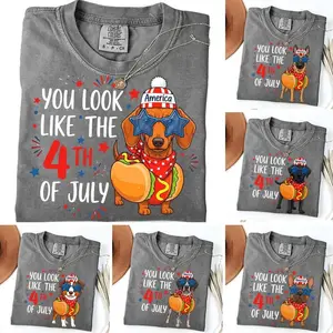 4th of July Funny Dog TShirt, Comfort Colors Golden Retriever, Labrador Mom Patriotic Gift Tee, Gift For Lovers Dogs, Full Size.