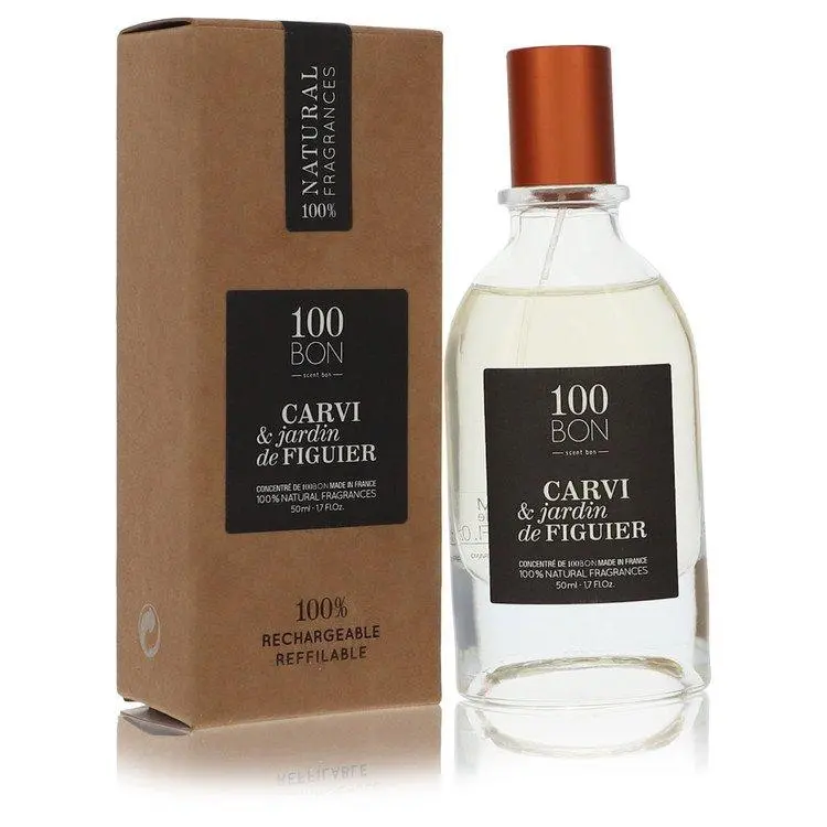 100 Bon Concentrated Parfum - Natural Caraway & Fig Garden Scent, Sustainable Artisan Luxury Unisex Wear Fragrance, Refillable Liquid 1.7 oz (50 ml) Bottle