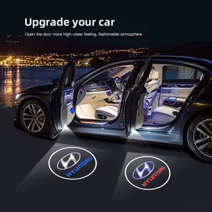 Led HD Car Door Logo Welcome Light Projector Lamps Car Door Lights For Hyundai I30 I20 Ix35 Palisade Nexo Kona I10 Tucson Veloster Elantra Grandeur Sonata Azera SantaFe Rohens Coupe Accent Equus I40 Aslan Avante Veracruz