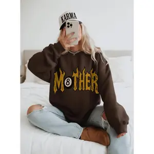 Youth Adult Mother Sweatshirt Trendy 8 Ball Mother Lucky Mama Shirt Vintage Flames Rad Mom Birthday Gift Moto Edgy Crewneck Grunge Aesthetic Streetwear