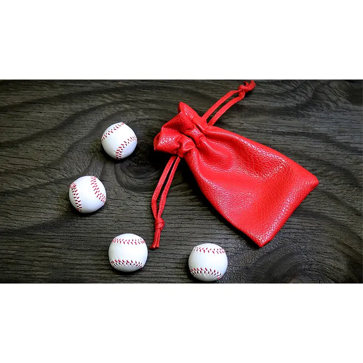 Set of 4 Leather Balls for Cups and Balls, White by Leo Smetsers