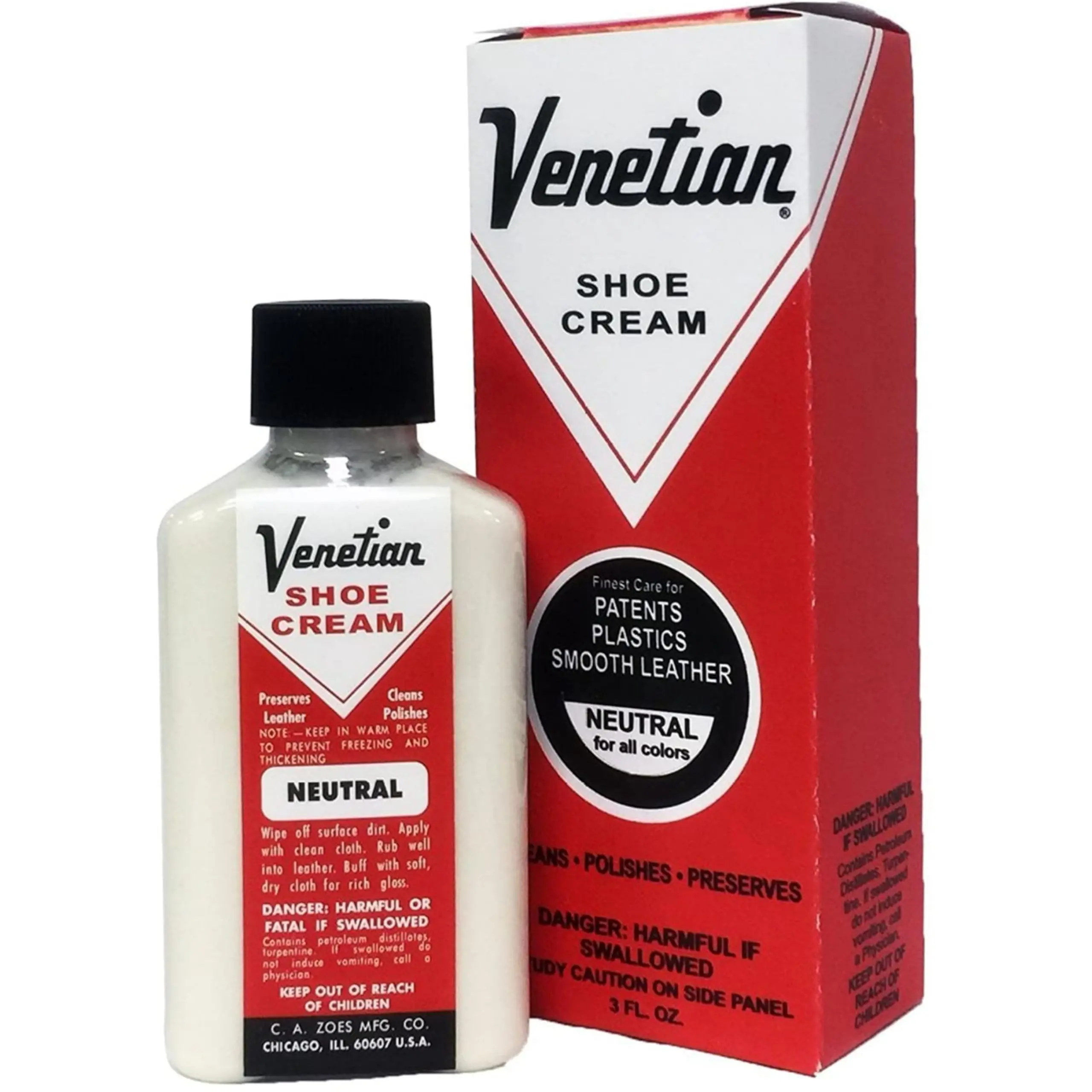 Venetian Neutral Cream Leather Shoe Cleaner & Care Accessory - All-Natural Formula That Polishes Leather for Everyday Wear Shoes