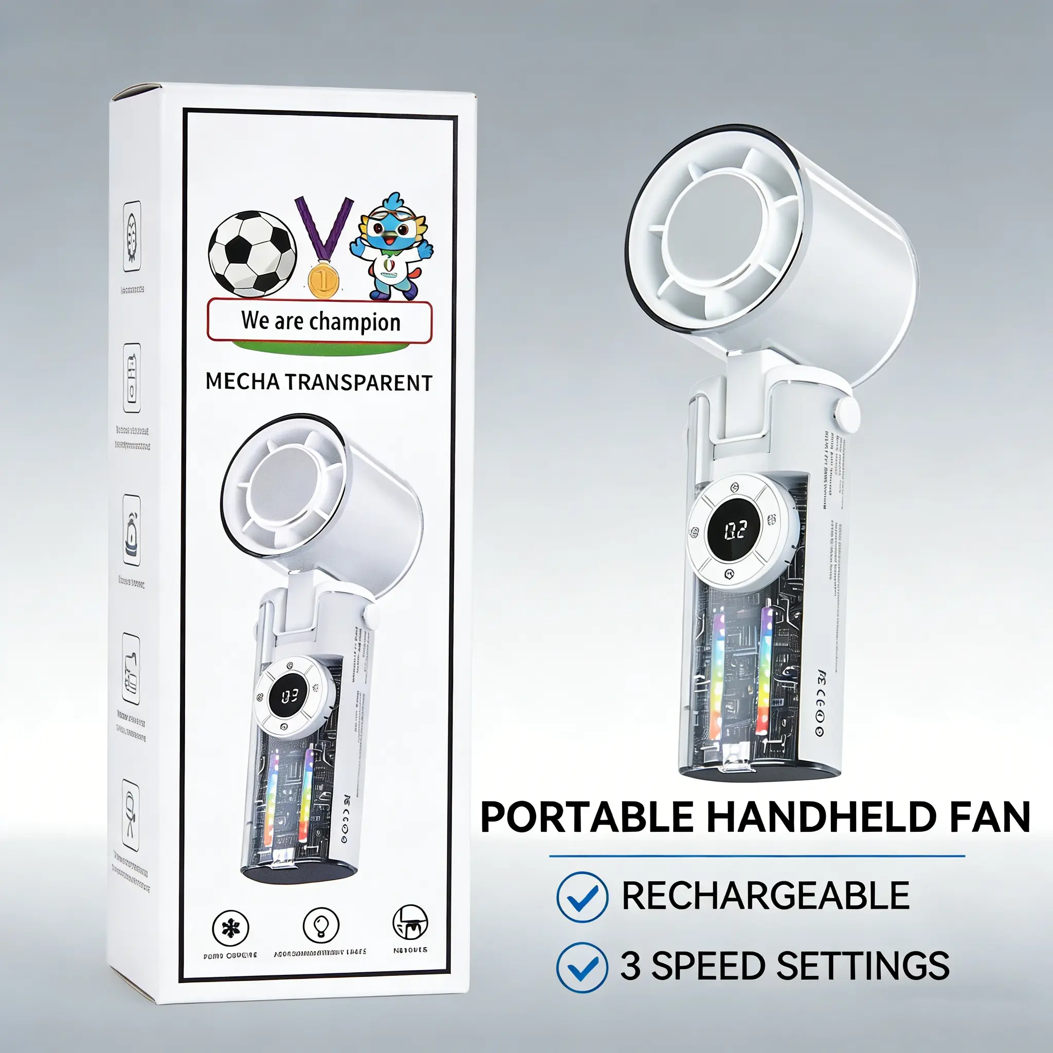 Special edition 2026 Refrigeration HandheldTurbo Fan, 3600mAh Battery Operated,  199-Level Stepless Control withDigital Display, 3-in-1 Handheld/Neck/DesktopCooling Fan for Travel, Dorm & Office, SummerGifts High Speed Fan Stro, Portable Fans,