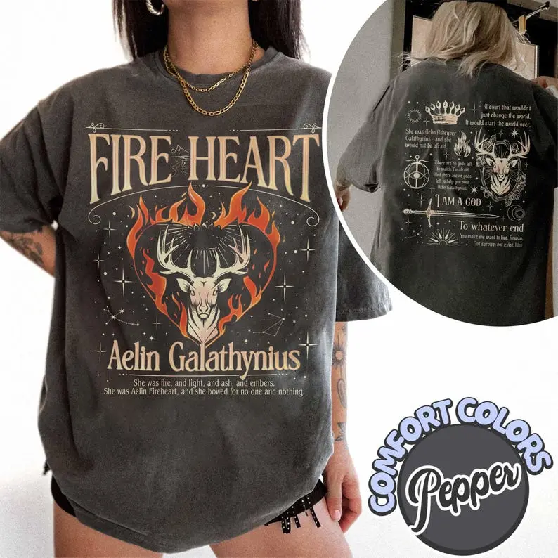 Throne Of Glass Fan Comfort Colors Shirt, Fireheart Aelin T Shirt, Kingsflame The Thirteen, Aelin Galathynius Shirts