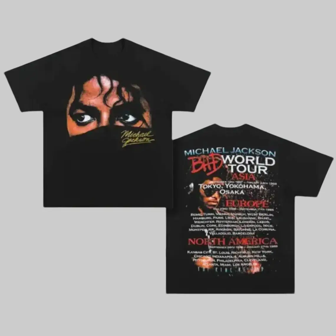Michael Jackson, Youth and Adult T-shirt and Sweatshirt, michael jackson shirt, michael jackson shirt kids, michael jackson shirts for men, graphic tees, Tees, graphic shirts, bad world tour vintage MJ retro music unisex fan gift