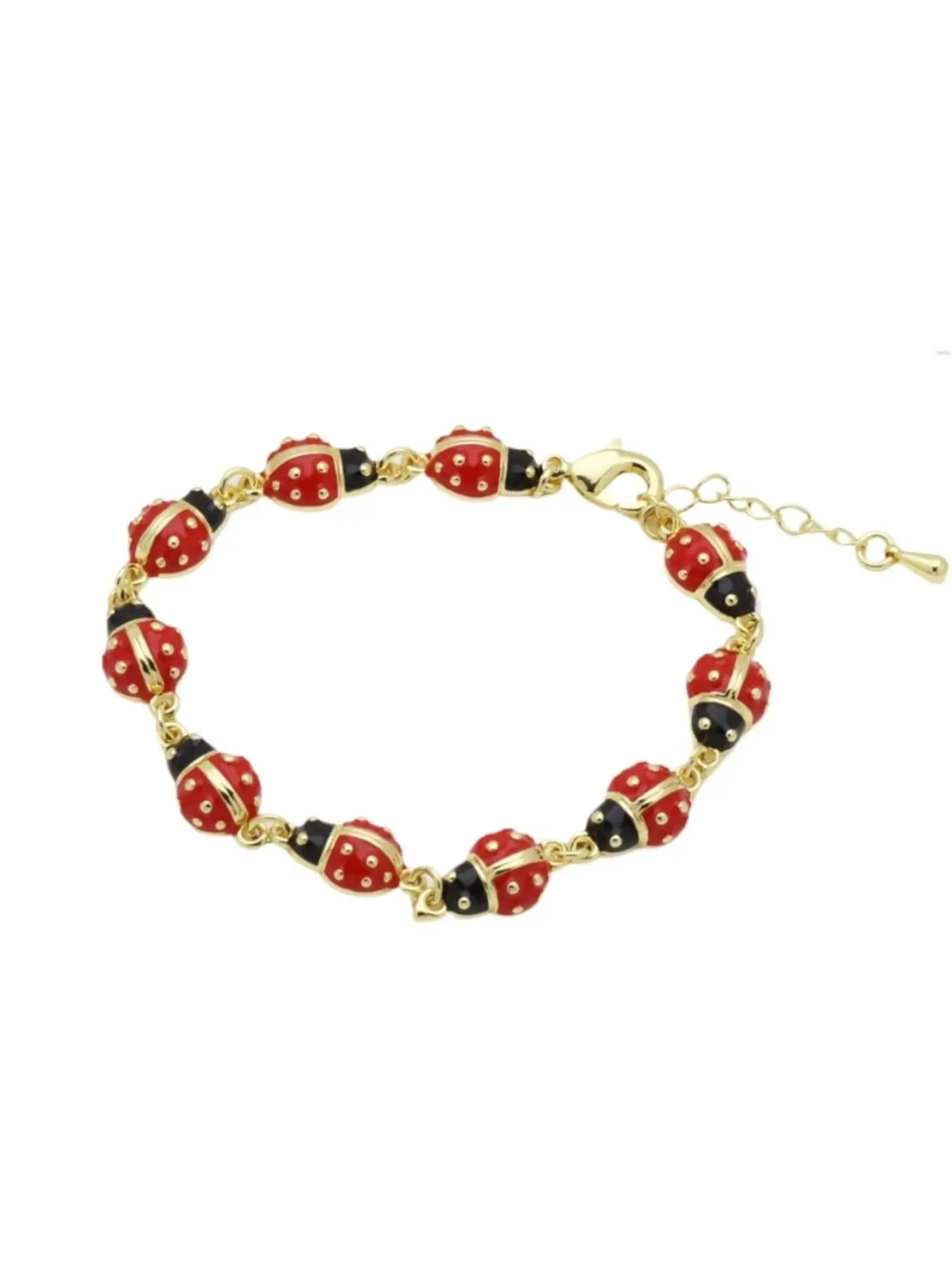 Women's Ladybug Copper Bracelet, Fashion Bracelet Jewelry, Trendy Bangle, Y2K Style Lady Bug Accessory, Whimsical & Cute Design, Perfect for Everyday Wear