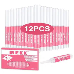 Nail Glue,Super Strong Nail Glue for Acrylic Nails,Long Lasting Nail Glue for Press Ons,Professional Nail Tip Glue Nail Tech Supplies Adhesive Press On Nail Glue for Nail Tips 0.07OZ/PCS(12PCS