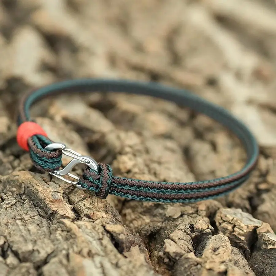 FASHION4U - Nautical Handmade Braided Rope Bracelet Men Women Stainless Steel Buckle Bilayer Thin String Braclet Casual Adventure Hand Joias
