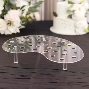 35-Slot Acrylic Ice Cream Cone Display Stand 16" Clear - Mini Snow Cone Holder Tray for Events