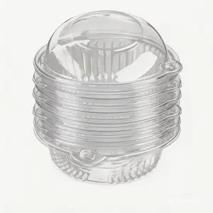 50-Pack Aesthetic Clear Plastic Cupcake Holders, Disposable Single Muffin Dome Boxes, Individual Portable Dessert Containers for Birthday Parties, Weddings, and Holiday Baking Supplies
