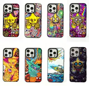 [CYK]Bold Colorful Skull & Wave Art,Tough Color Silver Shell Phone Case,for iPhone16 15 14 13 12 11 17Pro Max,for Samsung S25 S24 S23 S22Ultra,Gifts For Fans, Phone Accessories