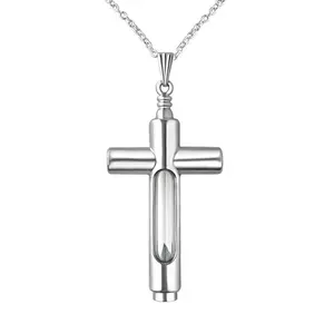 Cross Vial Necklace, blood vial perfume