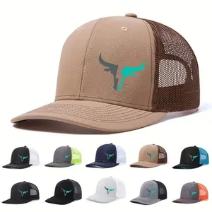 Neutral Horn Printed Baseball Cap, Adjustable Mesh Design Trucker Snapback Hat, Adjustable Stylish Sports Outdoor Hats, Casual Fitted Style, Perfect for Outdoor Activities & Daily Wear, Adjustable Caps, Adjustable Sunscreen Hat, Premium Quality Cap