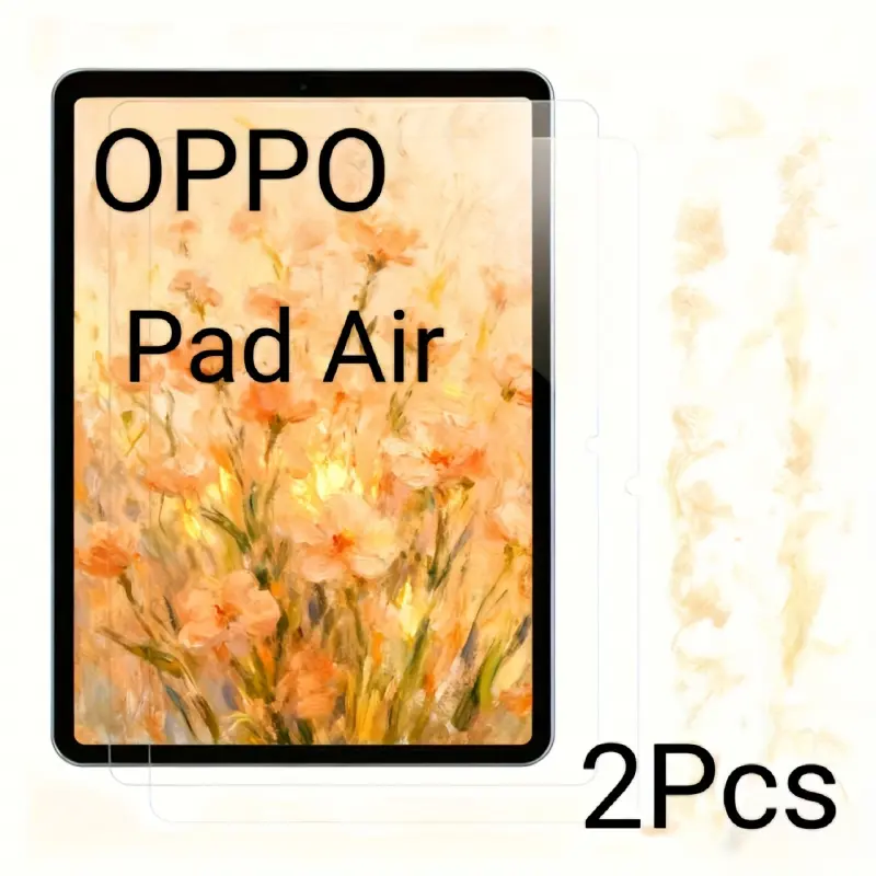 2-piece set of high-definition tempered glass protective film suitable for OPPO Pad Air tablet, scratch resistant 9H hardness, easy to install