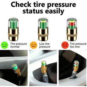 8/ 4PCS Car Tire Pressure Monitor Valve, tire valve Stem Caps Tire pressure Stem caps Sensor Indicator Universal For Medium-Sized, Small, Motorbikes, Bicycles Most Car Truck SUV Electric Motorcycle 3 Color Eye Alert Leak-Proof Design 2.2Bar 32-to-35 PSI