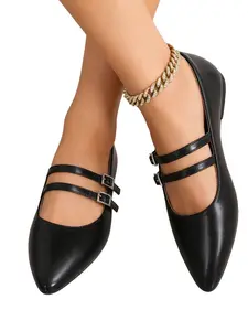 Mother's Day Limited Edition Buckle Strap Pointed Toe Mary Jane Shoes Classy Elegant, Stylish, Comfortable Low Heel Spring Fall Women's Shoes, Perfect for Dates and Commuting