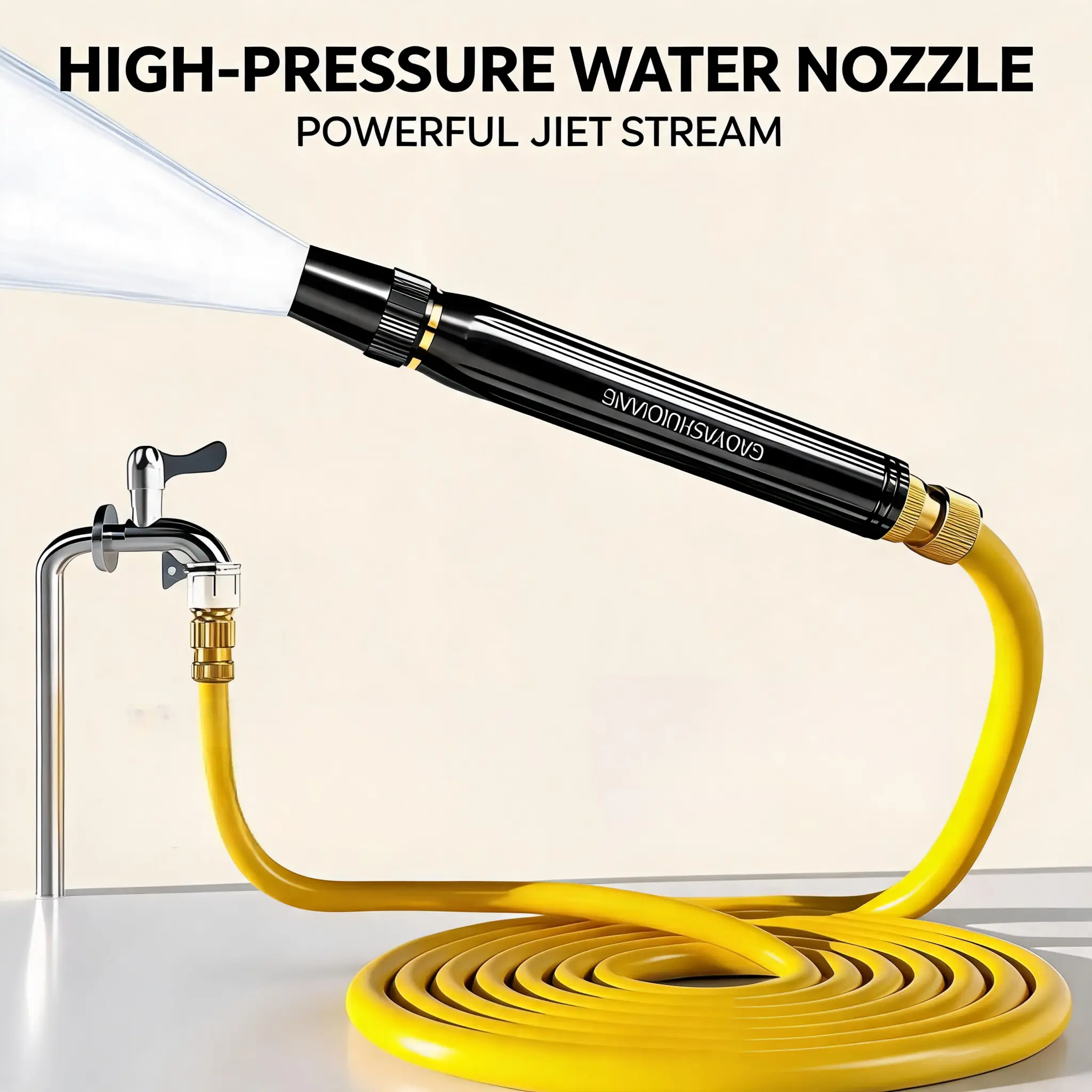 Alloy High Pressure Car Wash Gun with Boost Nozzle, 3 Adjustable Spray Modes Pacifier Connector Water Hose Sprayer for Car Washing & Garden Irrigation