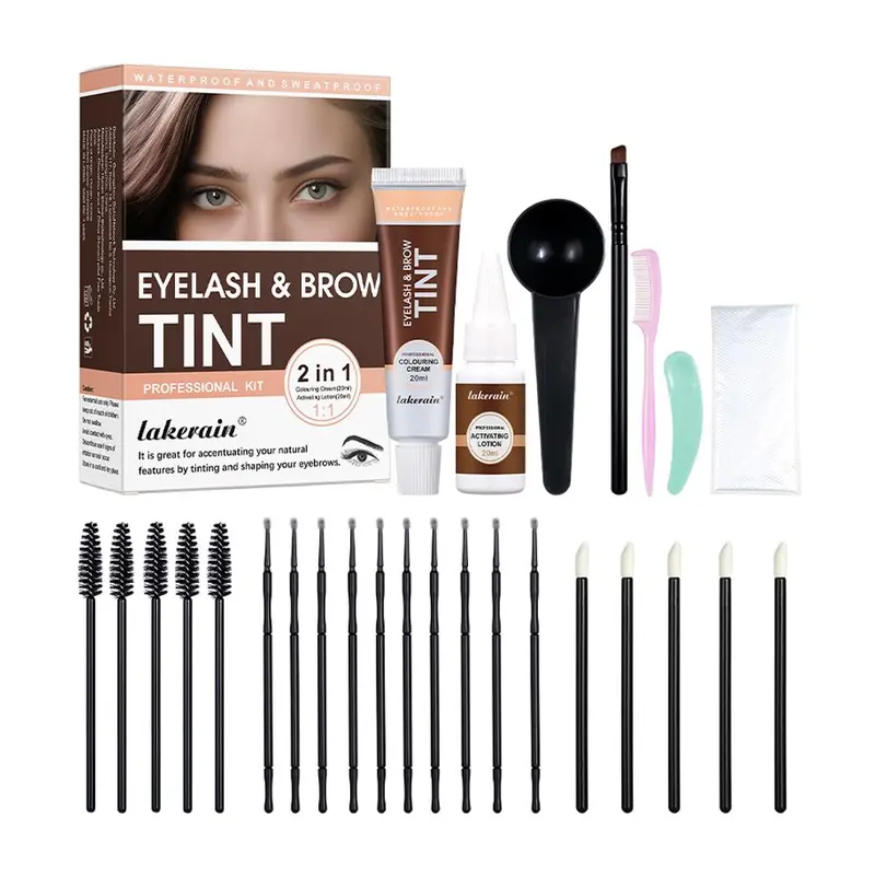 Eyebrow & Eyelash Dye Kit, 1 Set Waterproof Long Lasting Eyebrow Tinting Makeup Tools, Eye Makeup Kit for Women, Cosmetic Makeup Set