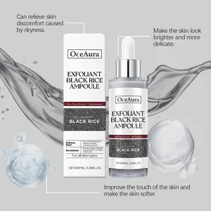 Peel Shot Glow Black Rice Ampoule Duo - Gentle Glycerin Exfoliator Serum, Korean Skincare Booster for Sensitive Skin, Radiant Brightening, Moisturizer, Hydrate, Blackhead & Whitehead Care for Arms & Legs Daily Exfoliant Intensive