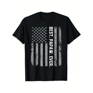 Best Papaw Ever Vintage American Flag T Shirt T-Shirt, Suitable for Mens & Womens Outdoor T-Shirt, 100%cotton, S-XXXL y2k  outfits  men time  tee  shirt  backwards Graphic Concert demon slayer  merch double graphic tee funny graphic tee