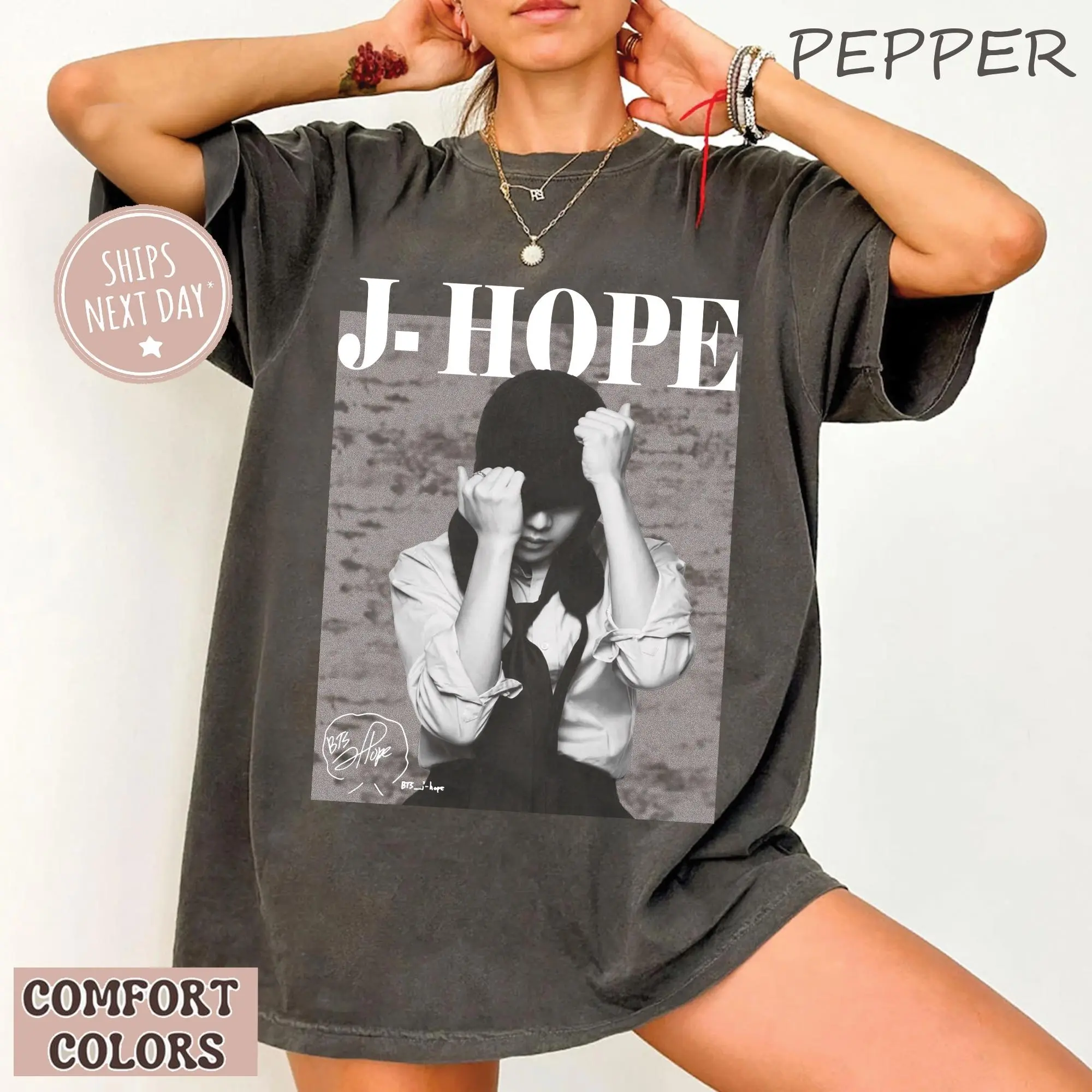 Comfort Colors J-Hope Kpop Retro T-Shirt, K-Pop Idol Graphic Tee, KPOP Bangtan Shirt, Gift For Fan