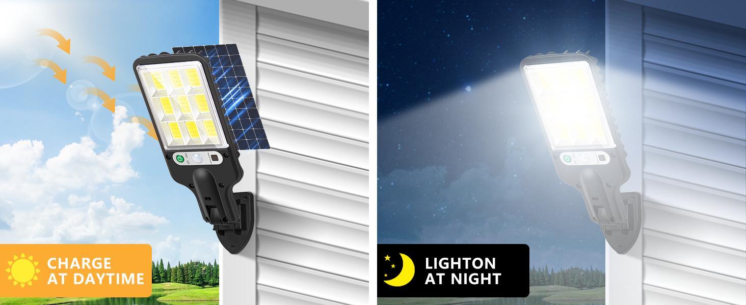 4 Sets Solar Powered LED Street Lights with 120/108 LEDs Each – Smart Remote & IP65 Motion Sensor – 3 Modes (Security/Dim/Highlight) for Pathways, Garages, Backyards & Front Yards – Heavy-Duty Waterproof Lighting Solution for Home & Outdoor Areas