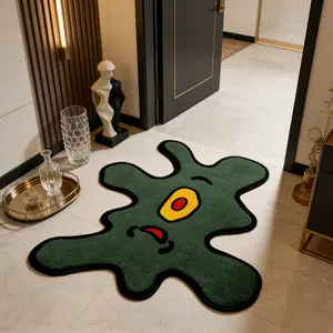 Cartoon Alien Eye Mouth Design Carpet Mat, Soft Washable Plush Decorative Rug for Living Room Bedroom, Home Decor Suitable for Sofa Bedside Office