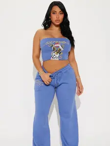 NYC Tube Top Pant Set - Blue