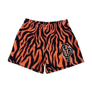 Orange Tiger Print Shorts