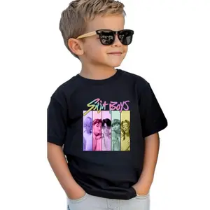 SAJABOYS KPOP Print Youth Cotton T-Shirt,Breathable Crew Neck for Casual Streetwear Design,Comfortable Durable,Ideal Gift for Spring/Summer for Tween Boys Girls