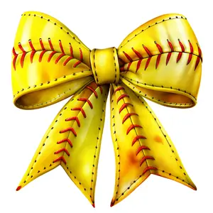 Real Like Softball Bow Direct To film Image DTF Print