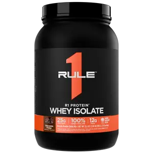 Rule 1 R1 Protein Whey Isolate – 25g Protein & 6g BCAA from Pure Isolated & Hydrolyzed Whey Sources for Muscle Recovery, Workout Support, & Fitness Nutrition, 2 lb, Made in the USA