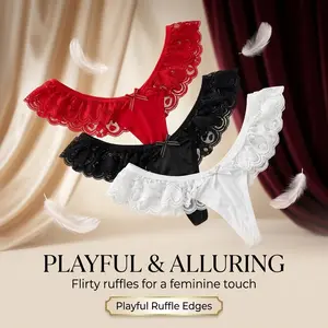 3PCS-Huameilan Cute Ruffle Panties for Women | Soft & Breathable Frilly Underwear | Comfortable Edge Briefs