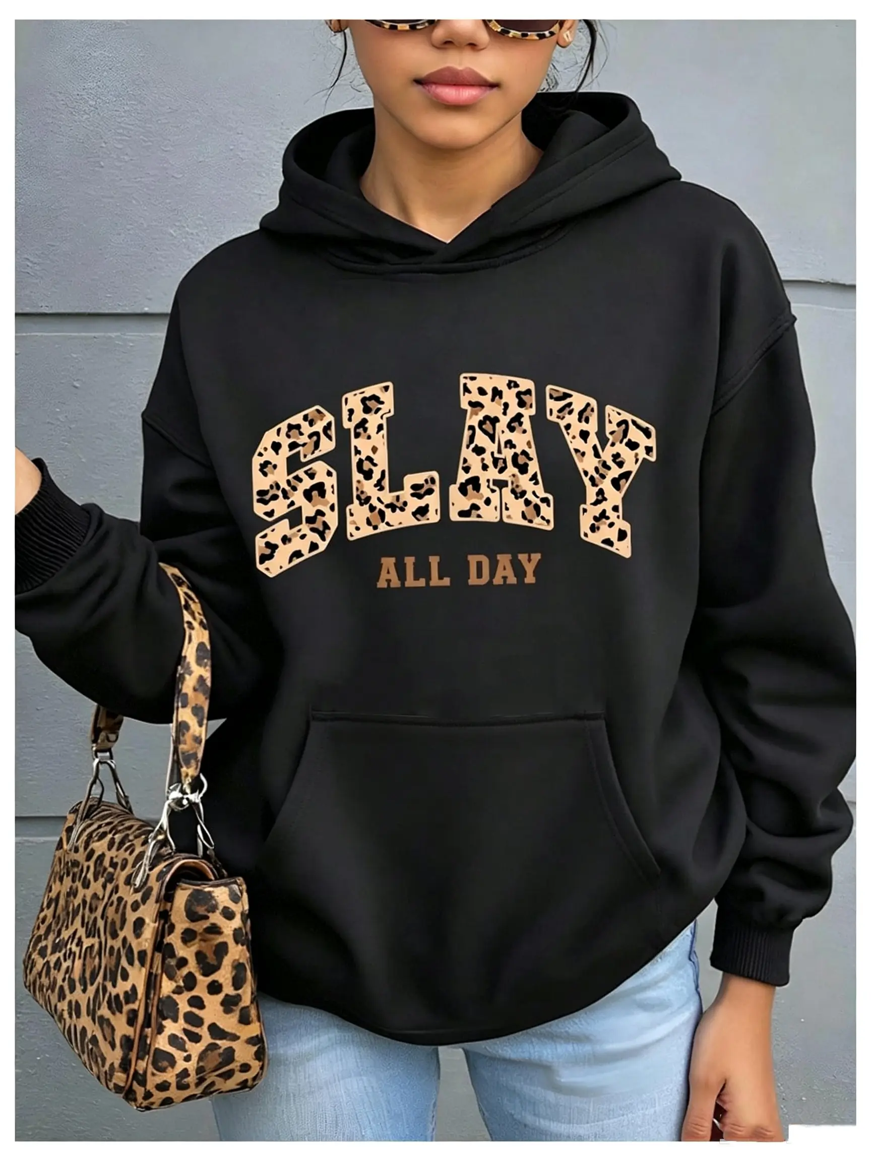 Casual Fashion Los Angeles Hoodie Graphic Long Sleeve Hooded Sweatshirt