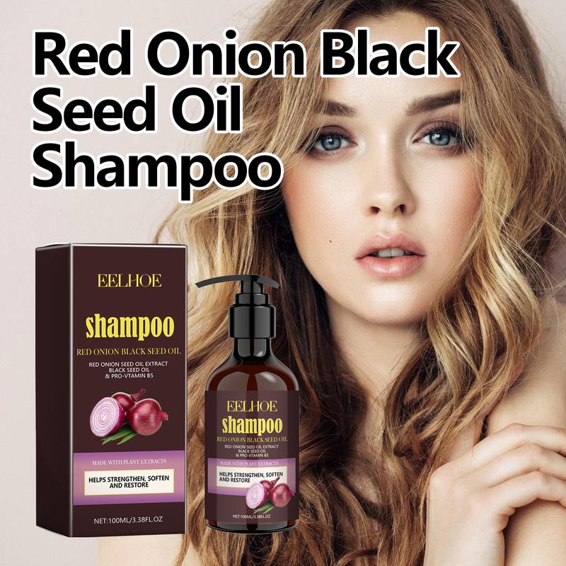 EELHOE Red Onion Black Seed Oil Shampoo For Scalp Cleansing Dandruff Removal Hair Smoothing Oil Control