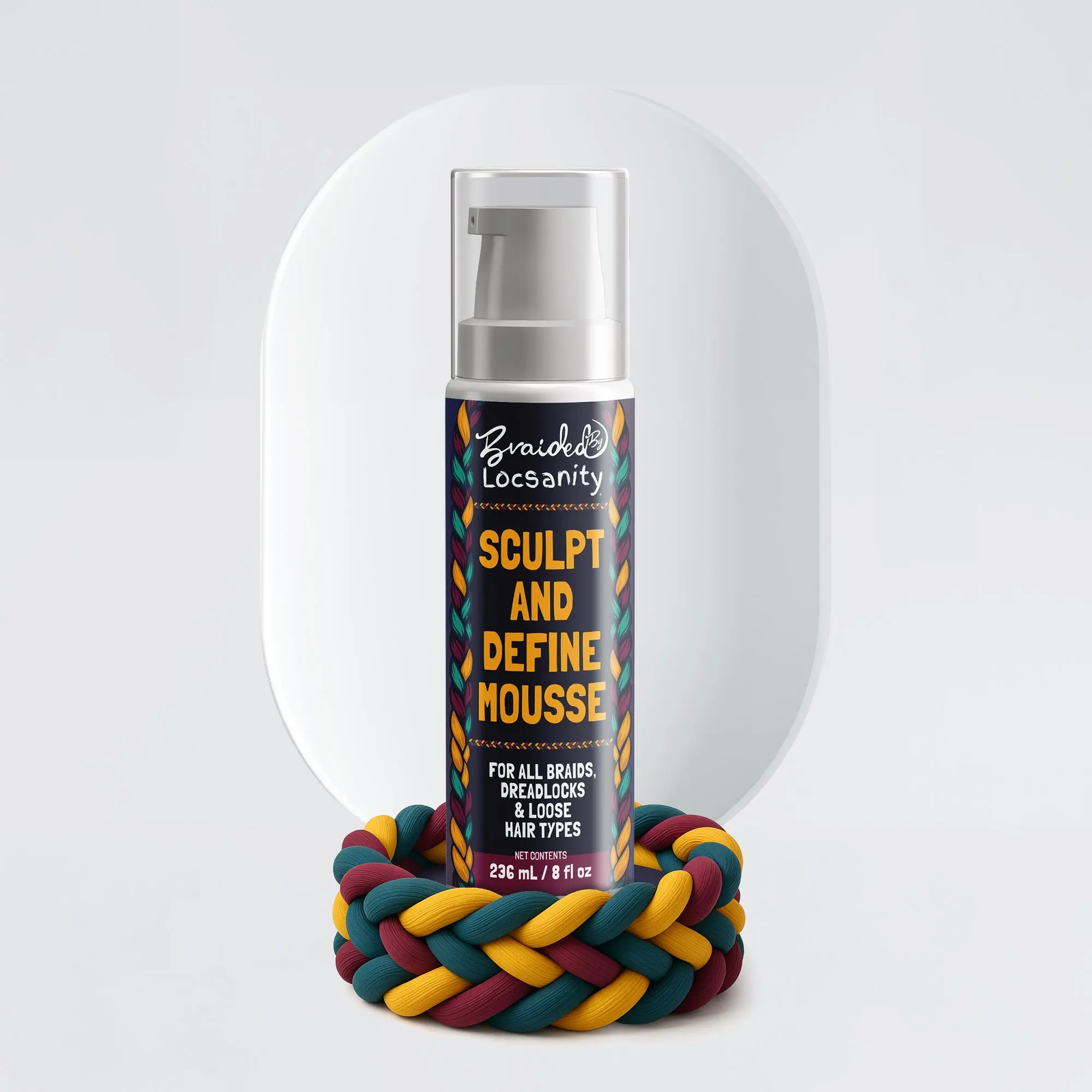 Braided by Locsanity Sculpt & Define Mousse Moisture Aloe Vera
