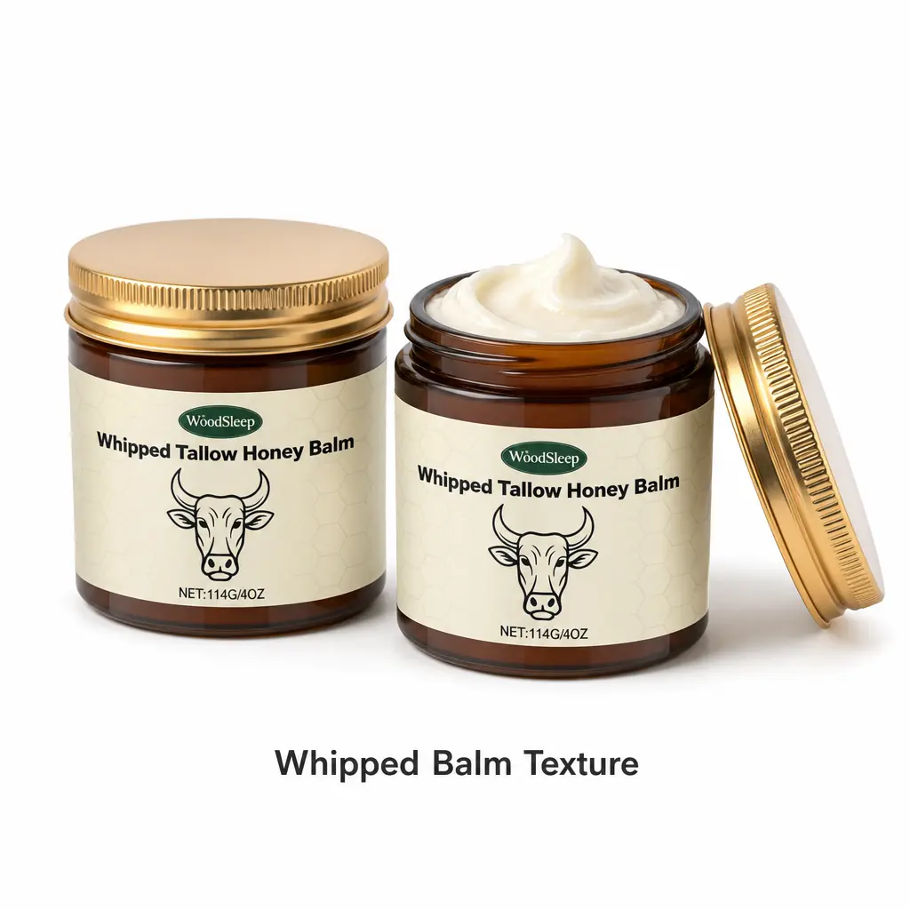 WoodSleep Tallow Honey Balm - Grass-Fed Beef Tallow Rich Texture Moisturizer for Daily Skincare, 114g Beauty & Personal Care Hydrator