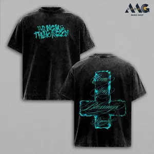 Bring Me The Horizon Count Your Blessings, BMTH Oversized Graphic Tee, Heavy Cotton Streetwear, Metalcore Band Merch, Premium Urban Top, Gothic Calligraphy Art, Loose Fit Retro Shirt, Deathcore Aesthetic